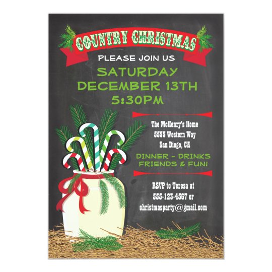 Country Christmas Party Invitations 7