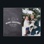 Chalkboard Couple Dog Christmas Holiday Photo Card<br><div class="desc">Chalkboard Couple Dog Christmas Holiday Photo Card Can be fully customized to suit your needs. © Gorjo Designs via Zazzle. // Looking for matching items? Other stationery from the set available in the ‘collections’ section of my store. // Note: photo used is a placeholder image only. You will need to...</div>