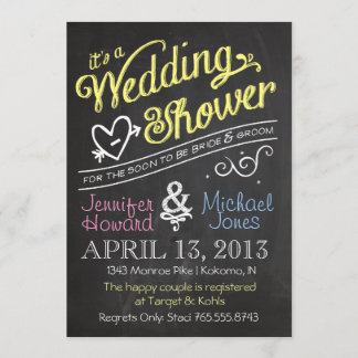 Chalkboard Couples Wedding Shower Invitation
