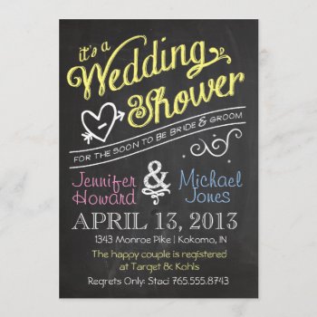 Chalkboard Couples Wedding Shower Invitation by wicked_stationery at Zazzle
