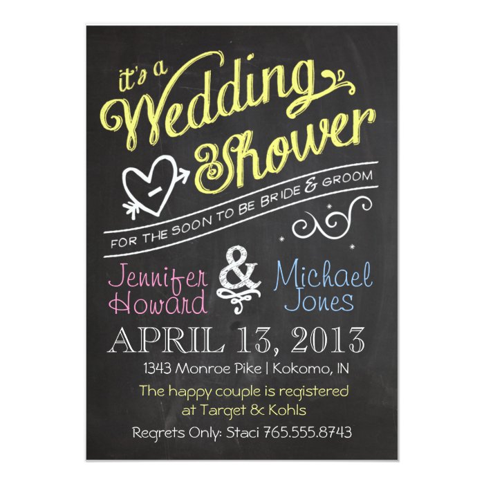 Chalkboard Couples Wedding Shower Invitation | Zazzle