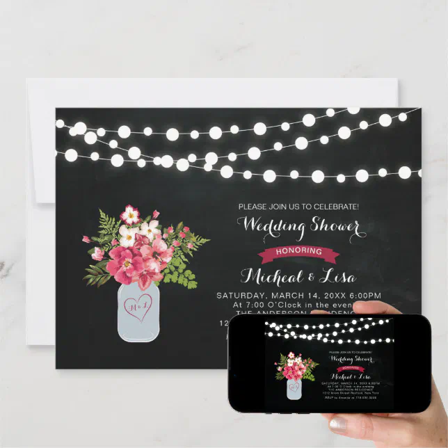 Chalkboard Couples Wedding Shower Invitation Zazzle