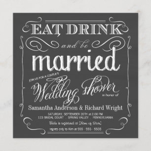 Chalkboard Couples Wedding Shower Invitations