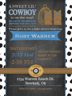 Cowboy Baby Shower Invitations Zazzle Chalkboard Cowboy Baby Shower Invitation
