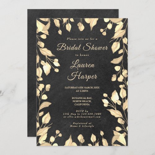 Chalkboard Cream Floral Bridal Shower Invitation