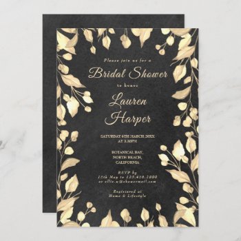 Chalkboard Cream Floral Bridal Shower Invitation by thisisnotmedesigns at Zazzle