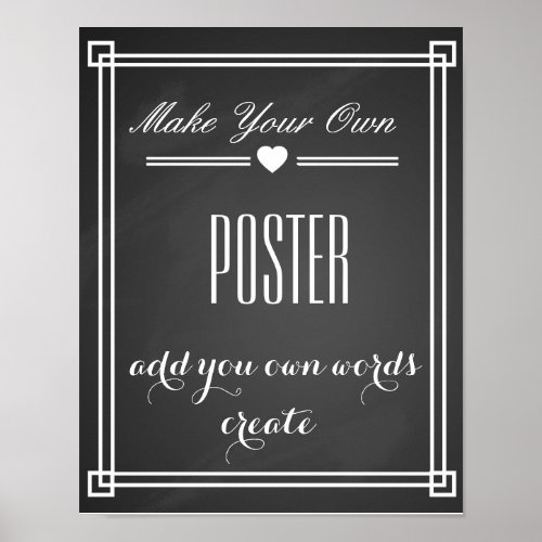 Chalkboard Create your own poster print