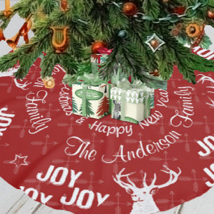 Chalkboard Crossed Arrow Deer Christmas Brushed Polyester Tree Skirt