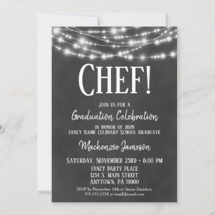 Chalkboard Culinary Graduation Party Invitation