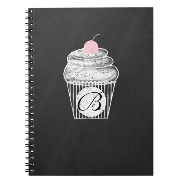 Chalkboard Cupcake Chalk Custom Notebook Journal (Front)