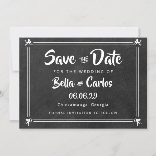 Chalkboard Cupids Save the Date