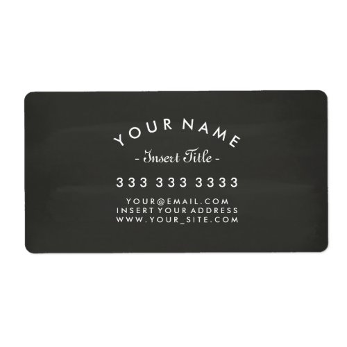 Chalkboard Curved Text Professional Business Label