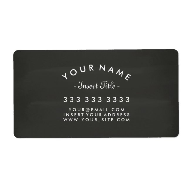Chalkboard Curved Text Professional Business Label (Front)