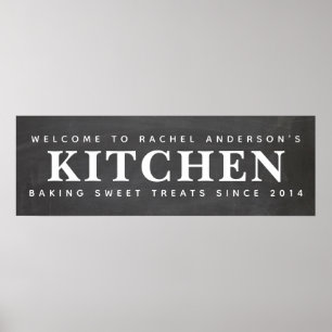 Chalkboard Custom Name Kitchen Poster