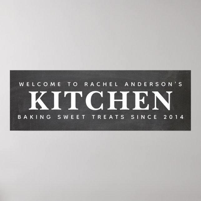 Chalkboard Custom Name Kitchen Poster (Front)