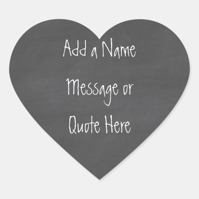 Chalkboard CustomizeABLEs Heart Sticker (Front)
