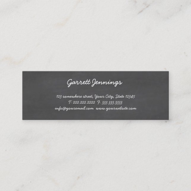 Chalkboard CustomizeABLEs Mini Business Card (Front)