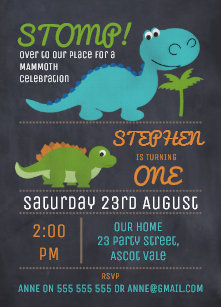 dinosaur birthday invitations zazzle