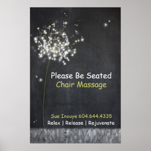 Chalkboard Dandelion Customizable Business Poster