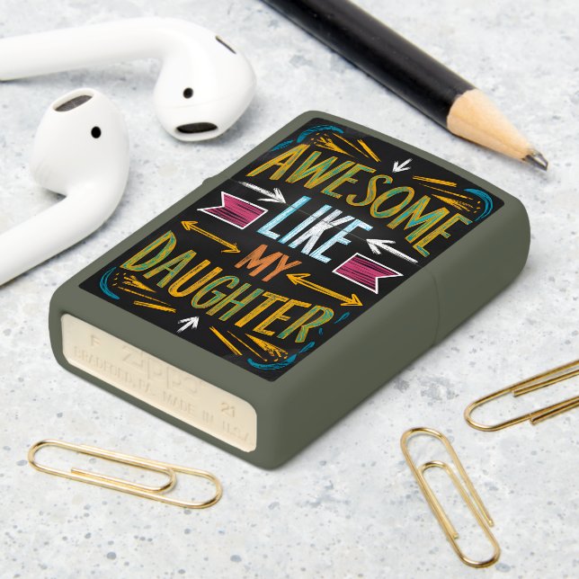 Chalkboard Daughter Appreciation Zippo Lighter (On Table 2)
