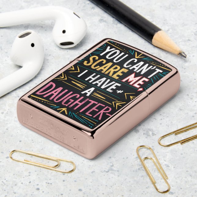 Chalkboard Daughter Protection Quote Zippo Lighter (On Table 2)