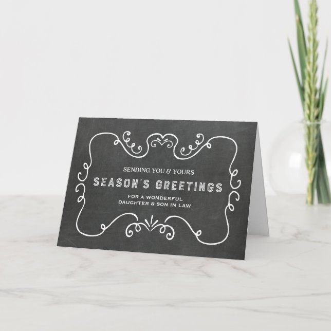 Chalkboard Daughter & Son in Law Christmas Holiday Card (Front)