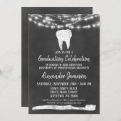 Chalkboard Dental Graduation Party Invitation (Front/Back)