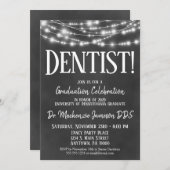 Chalkboard Dentist Graduation Party Invitation (Front/Back)