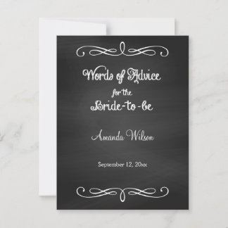 Chalkboard Design Bridal Shower Advice Cards