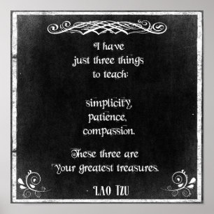 Chalkboard Design with Lao Tzu Inspirational Quote Poster