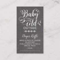 Chalkboard  Diaper Raffle Baby It's Cold Outside Enclosure Card