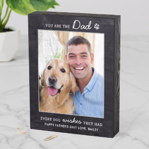 Chalkboard DOG DAD Personalized Pet Photo  Wooden Box Sign