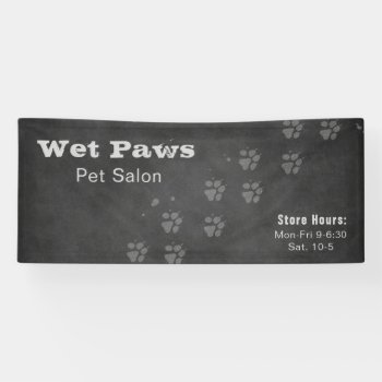 Chalkboard Dog Grooming Services Banner by artNimages at Zazzle