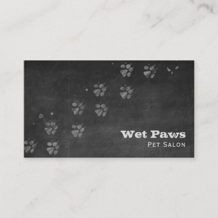 Chalkboard Dog Grooming Services Business Card