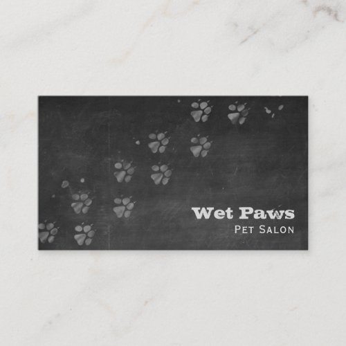 Chalkboard Dog Grooming Services Business Card