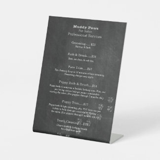 Chalkboard Dog Grooming Services Pedestal Sign