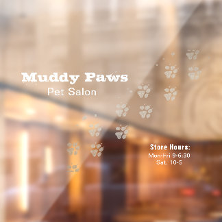 Chalkboard Dog Grooming Services Window Cling