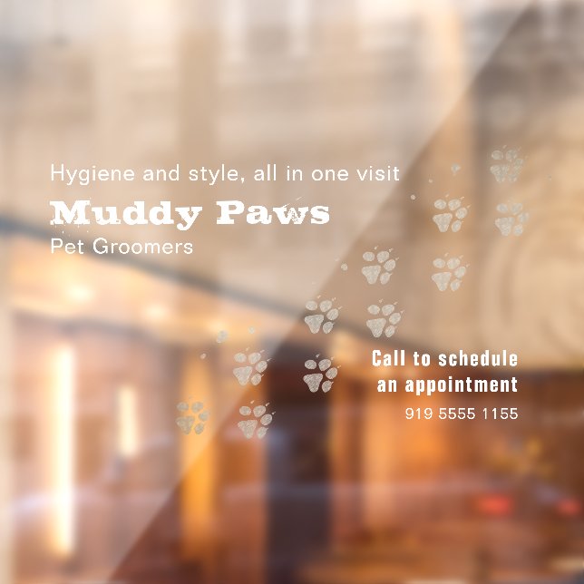 Chalkboard Dog Grooming Services Window Cling (Sheet 2)