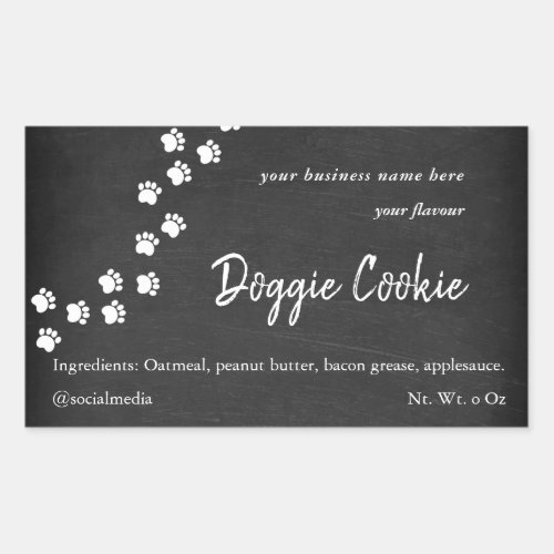 Chalkboard dog paw path doggie cookie rectangular sticker