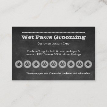 Chalkboard Dog/pet Grooming Loyalty Card by artNimages at Zazzle