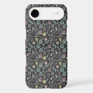 Chalkboard Easter Bunny Doodle Pattern iPhone 17 Air Case