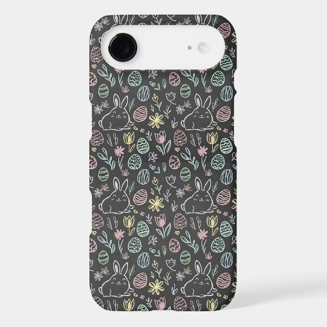 Chalkboard Easter Bunny Doodle Pattern Case-Mate iPhone Case (Back)