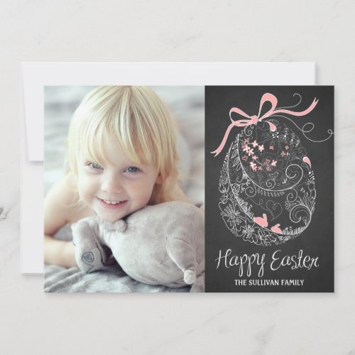 Chalkboard Easter Egg  Happy Easter Photo Card