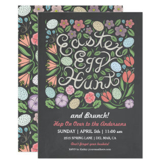 Chalkboard Easter Egg Hunt and Brunch Card