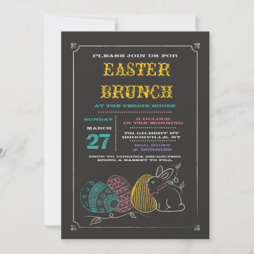 Chalkboard Easter Invitation
