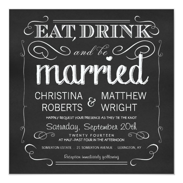 Eat Drink And Be Married Invitation Template Eat Drink And Be Married Invitation Template