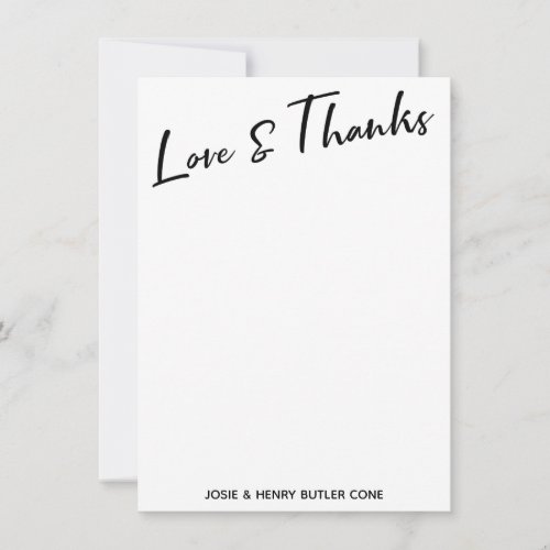 Chalkboard Edison Lights Modern Love  Thanks Thank You Card