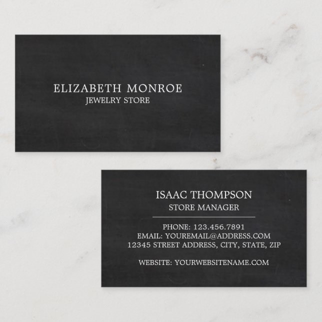 Chalkboard Effect, Jeweler Business Card (Front/Back)