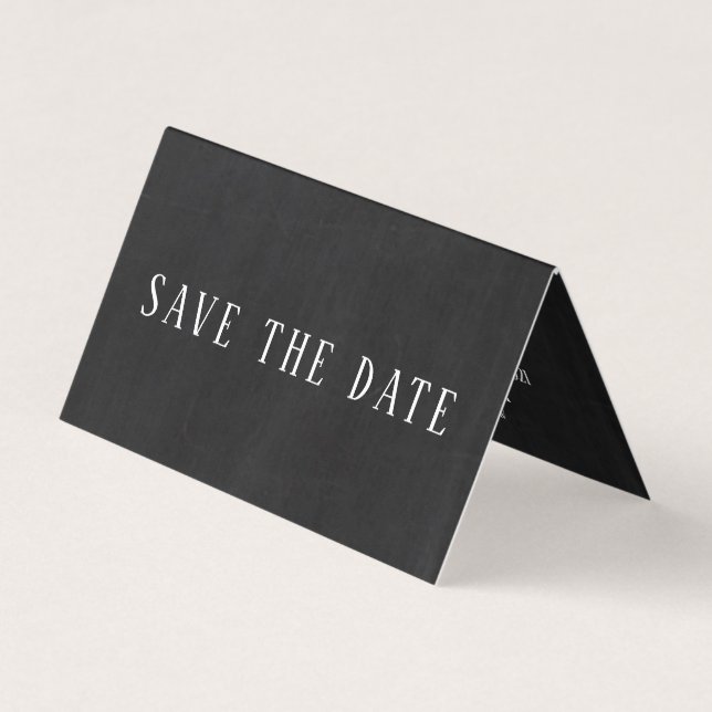 Chalkboard Effect, Photo Save The Date Card (Front)