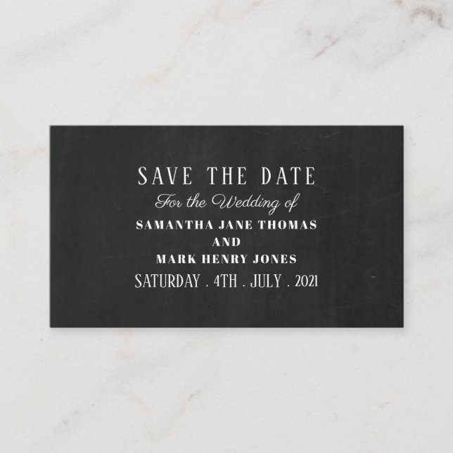 Chalkboard Effect, Save the Date Enclosure Card (Front)